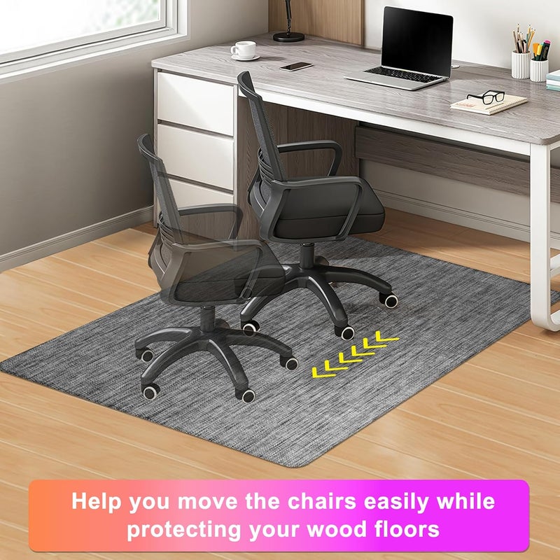 Azadx Office Chair Mat for Hardwood Floor 40" x 48" Heavy Duty Chair Mat for Hardwood Floors Slip Resistant Floor Protector for Home Office Computer Desk Chair Mat for Rolling Chairs, Dark Grey - Image 4